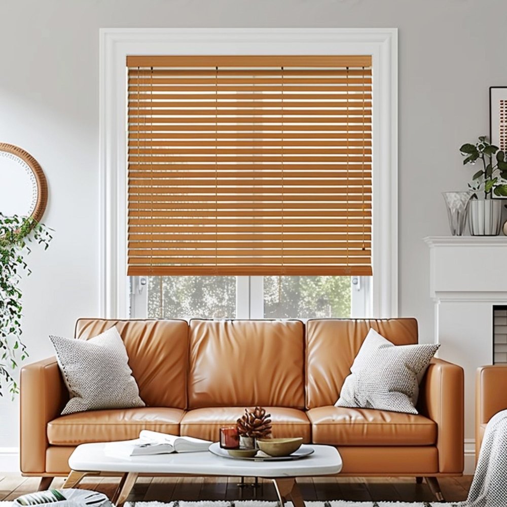 Maya Custom Wood Pattern Aluminum Venetian Blinds - Deconovo US