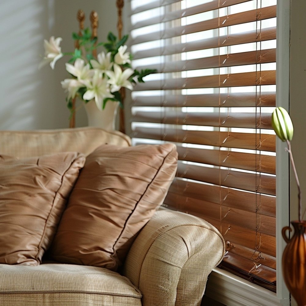 Maya Custom Wood Pattern Aluminum Venetian Blinds - Deconovo US
