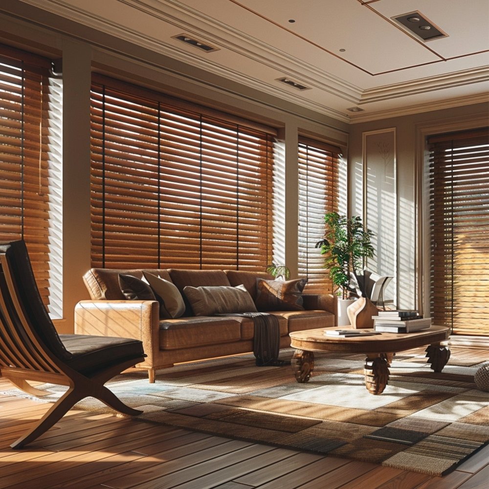Maya Custom Wood Pattern Aluminum Venetian Blinds - Deconovo US