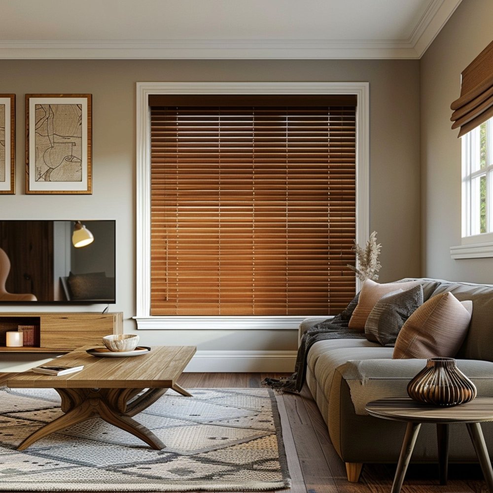 Maya Custom Wood Pattern Aluminum Venetian Blinds - Deconovo US