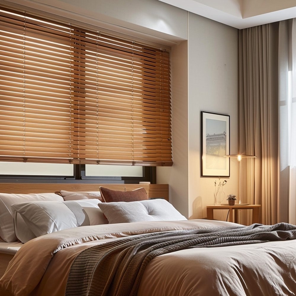 Maya Custom Wood Pattern Aluminum Venetian Blinds - Deconovo US