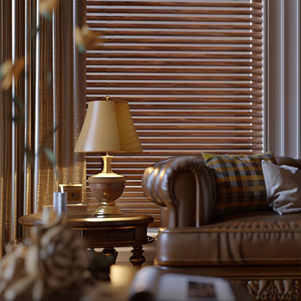 Maya Custom Wood Pattern Aluminum Venetian Blinds - Deconovo US
