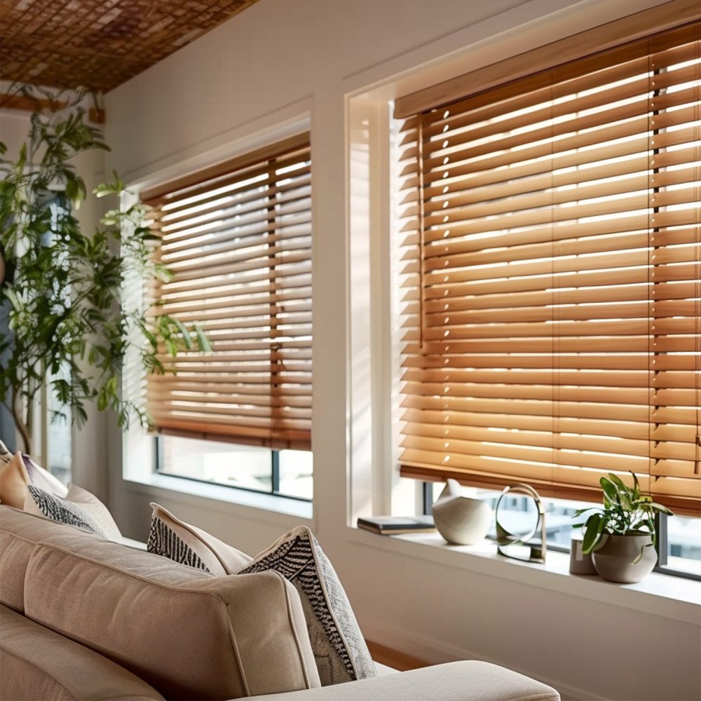 Maya Custom Wood Pattern Aluminum Venetian Blinds - Deconovo US