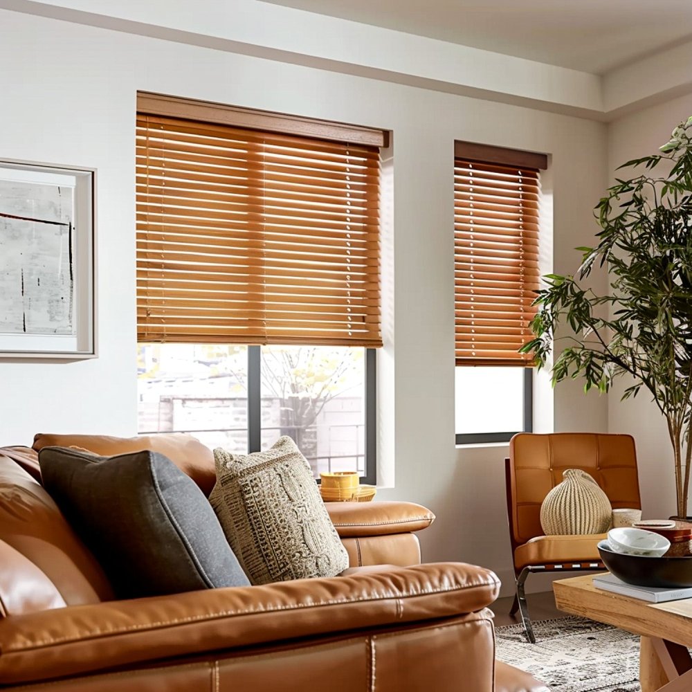 Maya Custom Wood Pattern Aluminum Venetian Blinds - Deconovo US