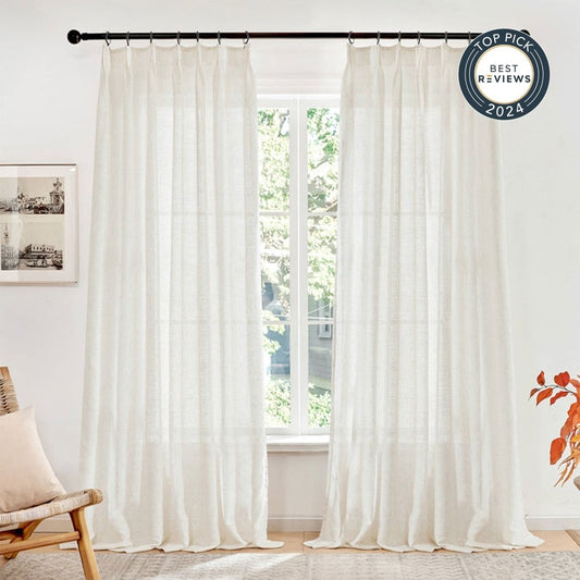 Mina Softened Heavy Linen Custom Sheer Curtains - Deconovo US