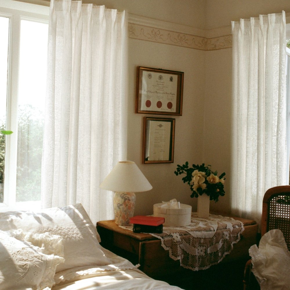 Mina Softened Heavy Linen Custom Sheer Curtains - Deconovo US
