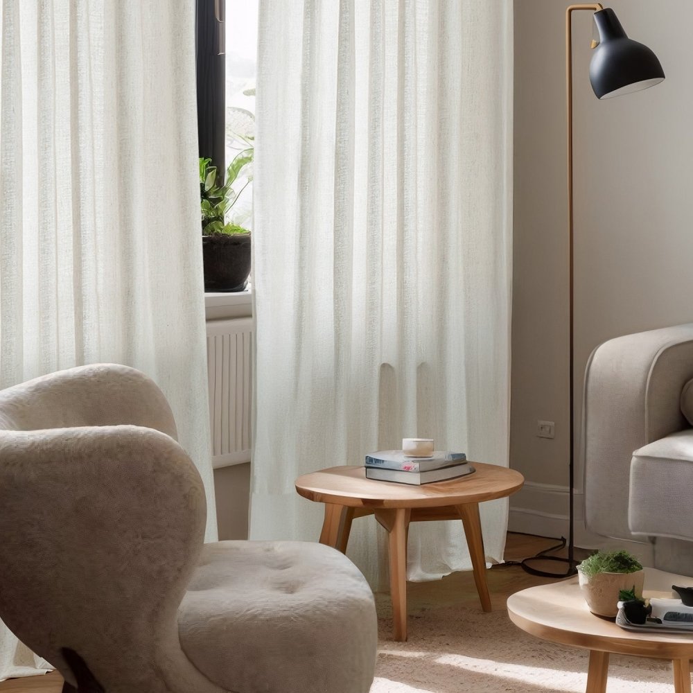 Mina Softened Heavy Linen Custom Sheer Curtains - Deconovo US