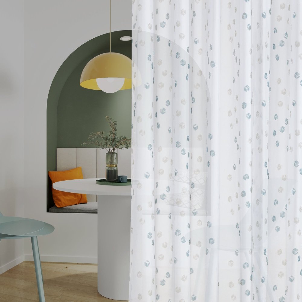 Modern Cubic Play Sheer Curtains - Deconovo US