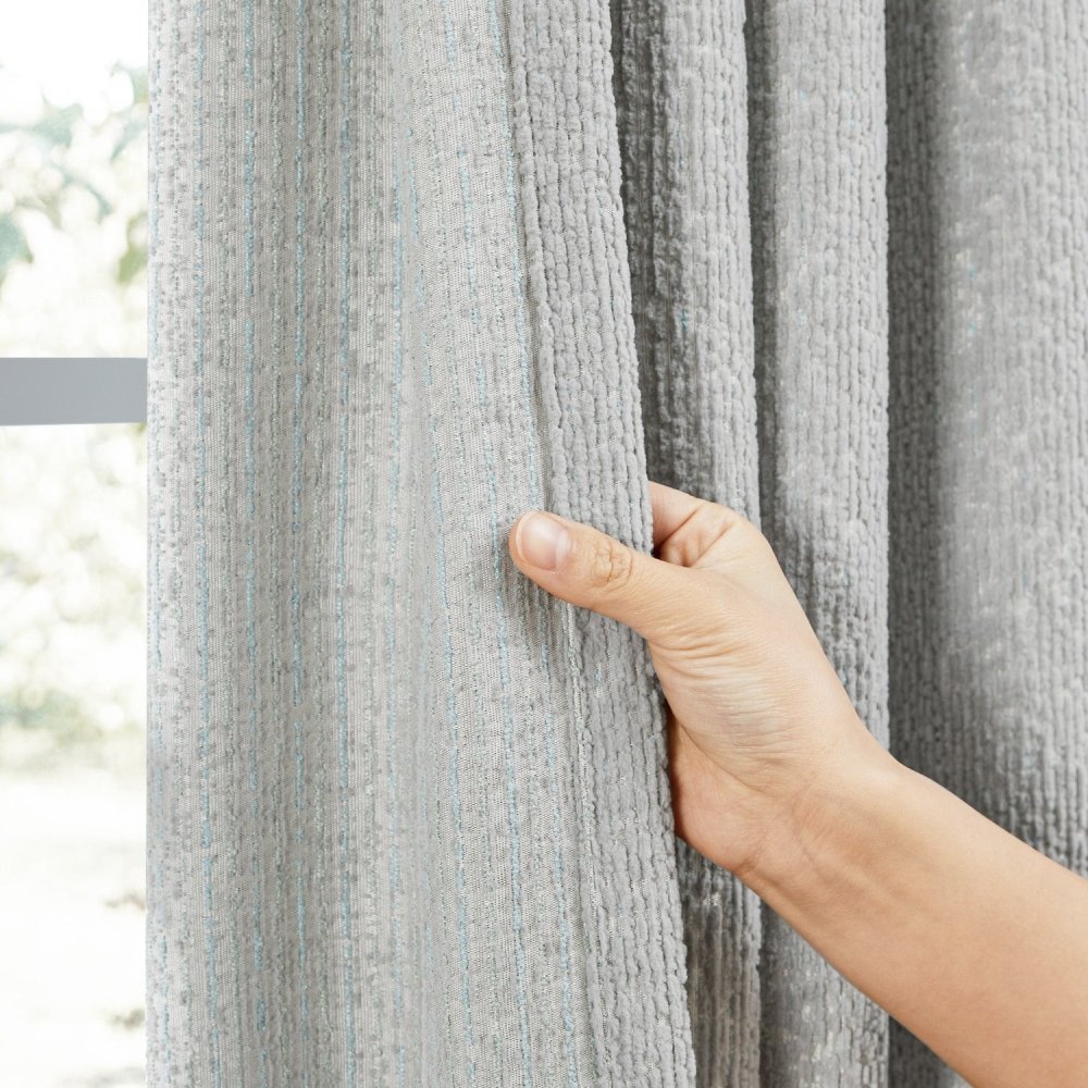 Salome Textured Jacquard Blackout Custom Curtains - Deconovo US