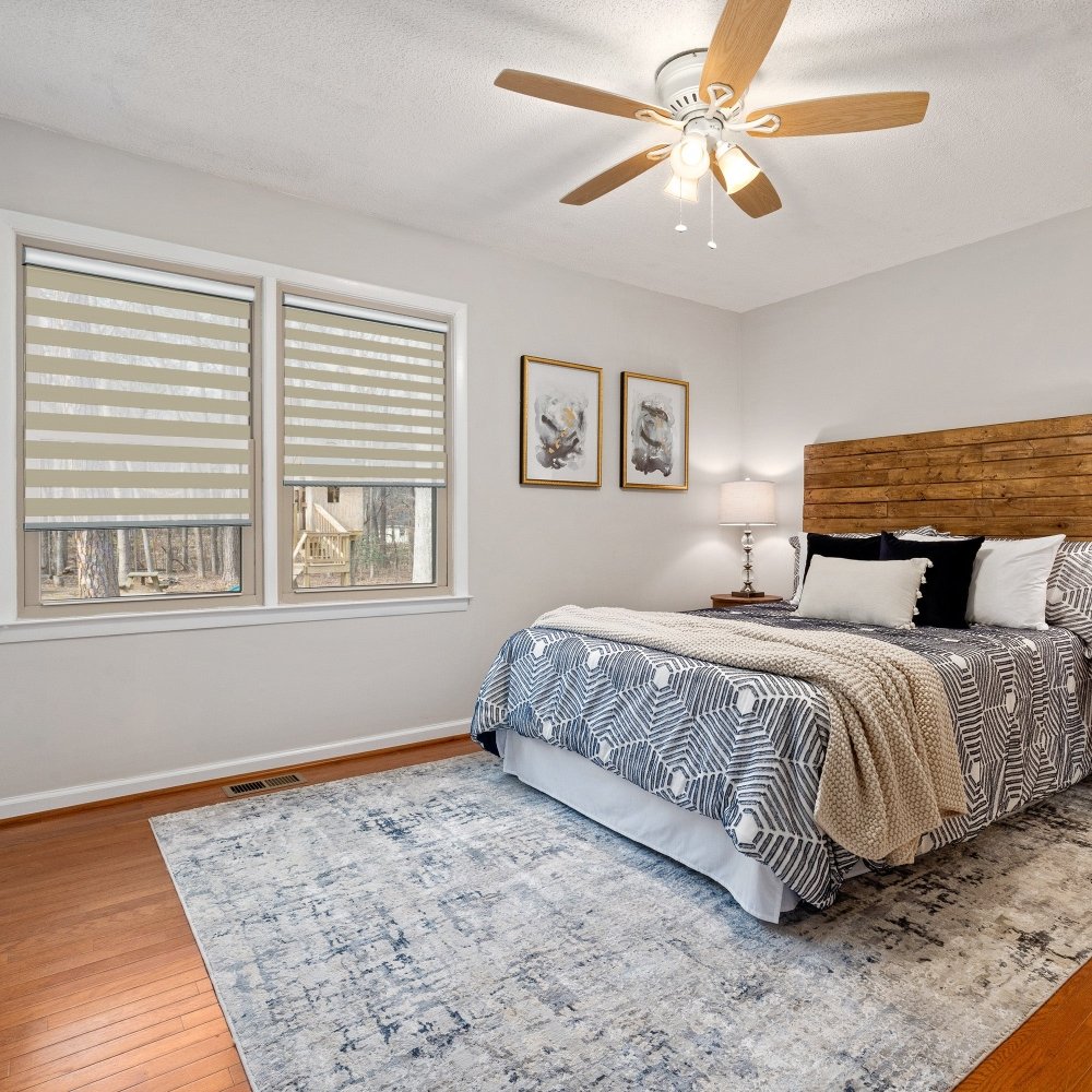 Sienna Custom Light Filtering Zebra Blinds - Deconovo US