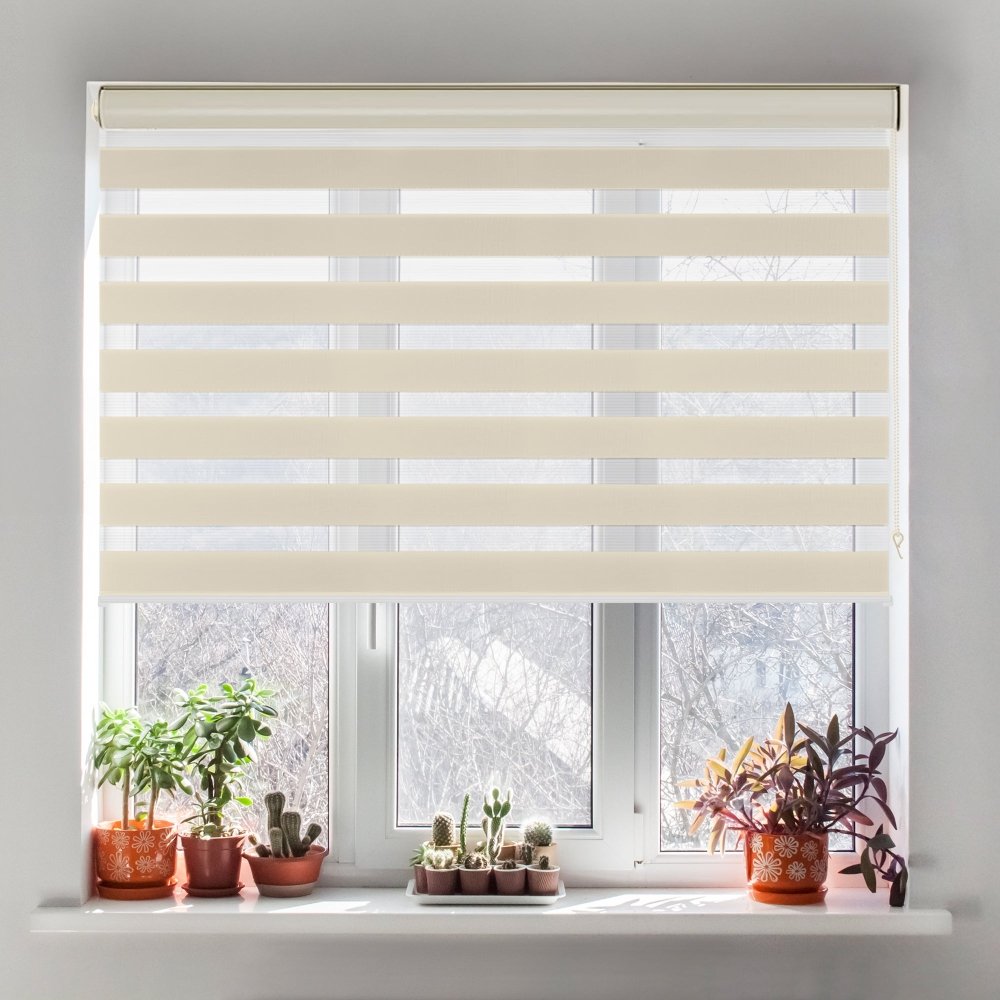 Sienna Custom Light Filtering Zebra Blinds - Deconovo US