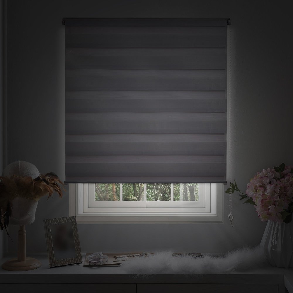 Sienna Custom Light Filtering Zebra Blinds - Deconovo US