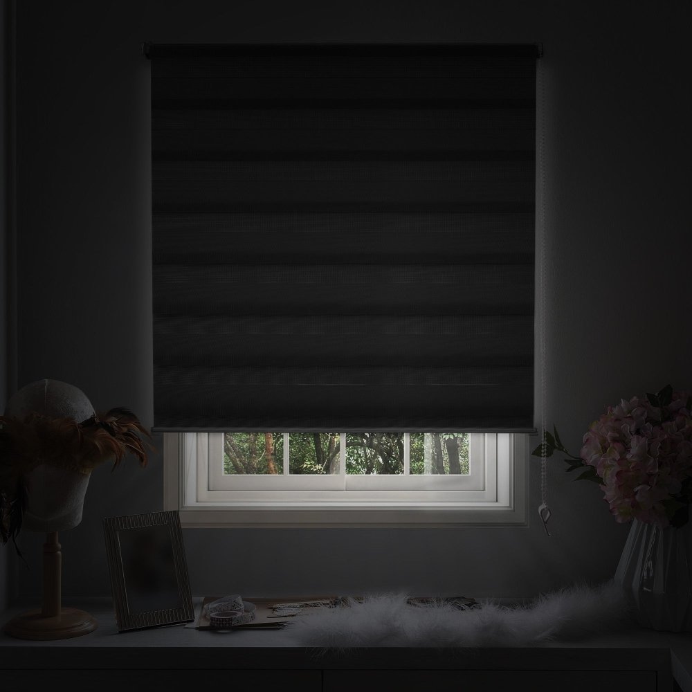 Sienna Custom Light Filtering Zebra Blinds - Deconovo US