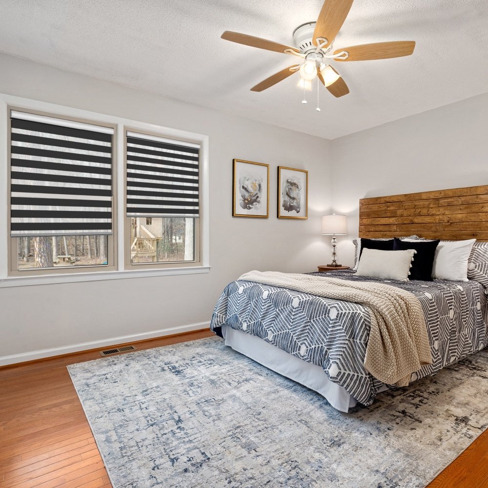 Sienna Custom Light Filtering Zebra Blinds - Deconovo US