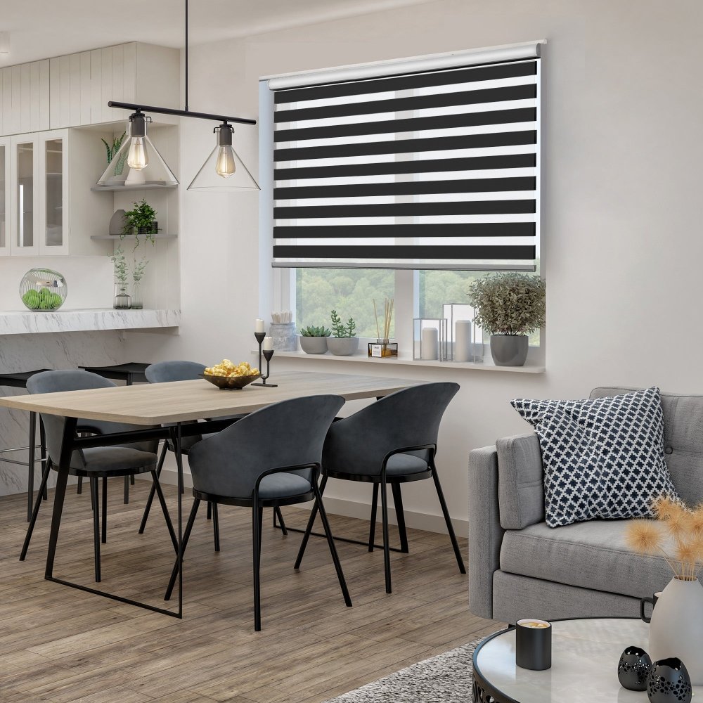Sienna Custom Light Filtering Zebra Blinds - Deconovo US