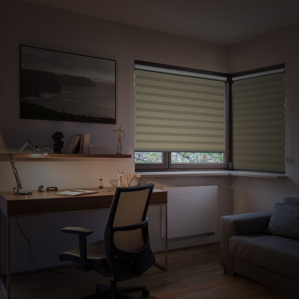 Sienna Custom Light Filtering Zebra Blinds - Deconovo US