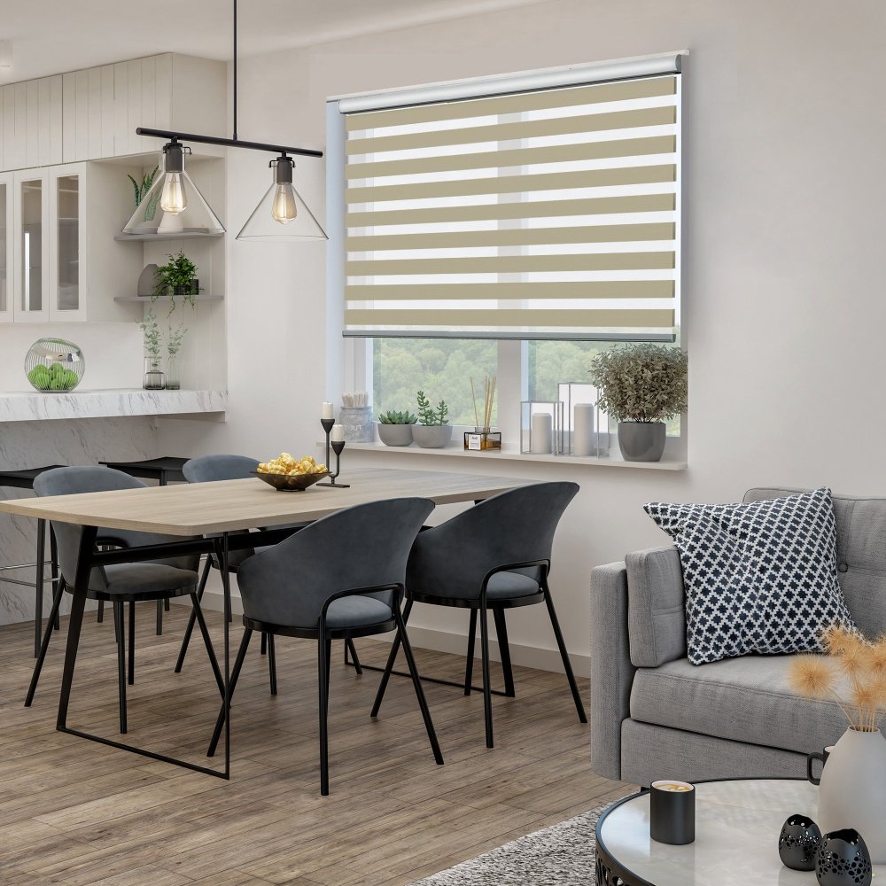 Sienna Custom Light Filtering Zebra Blinds - Deconovo US