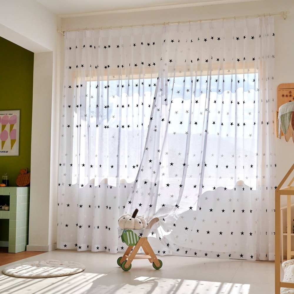 Stella Custom Enchanting Starburst Sheer Curtains - Deconovo US