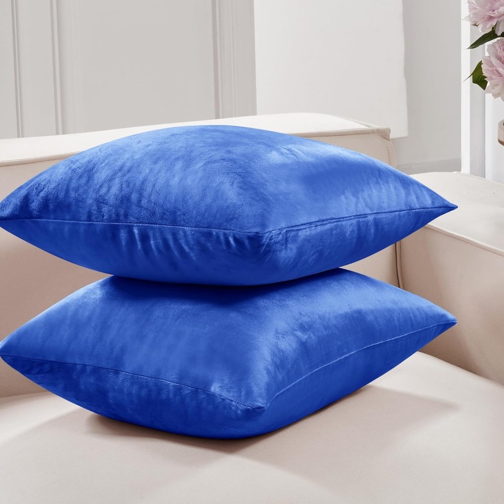 Velvet Cushion Covers - Decorative Machine Washable for Couch, Sofa | Invisible Zipper Throw Pillow Cases | Deconovo 2 Pack - Deconovo US