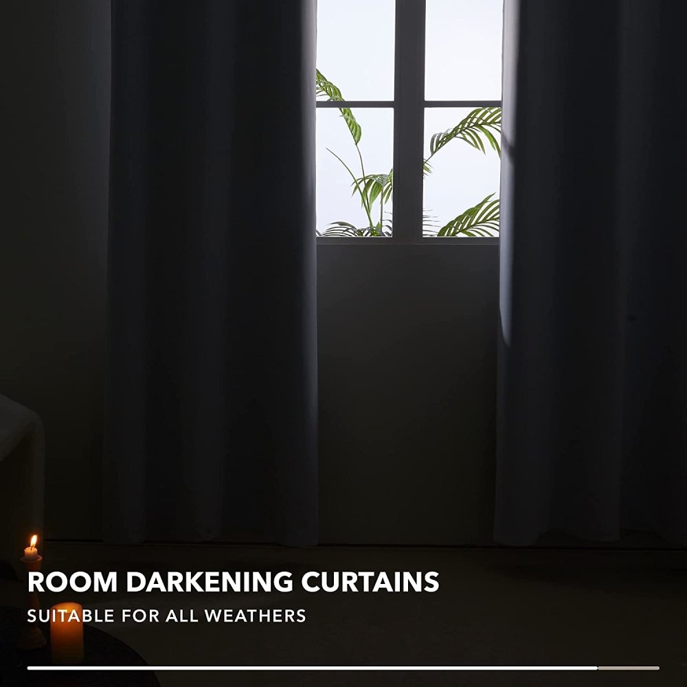 Deconovo Set of 2 Solid Color Thermal Insulated Blackout Curtains with