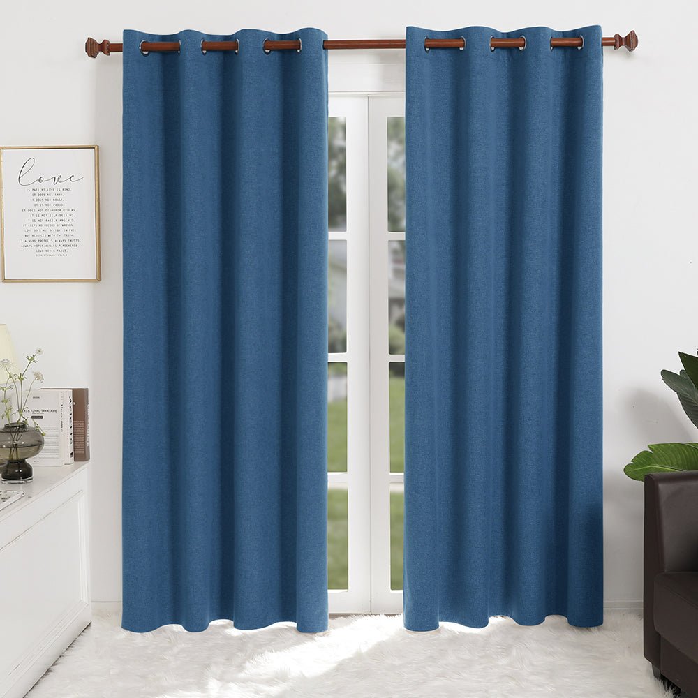 100% Total Blackout Curtains | Machine Washable Soundproof Block Out Shades, Thermal Insulated | Ready Made Deconovo | 2 Panels - Deconovo US