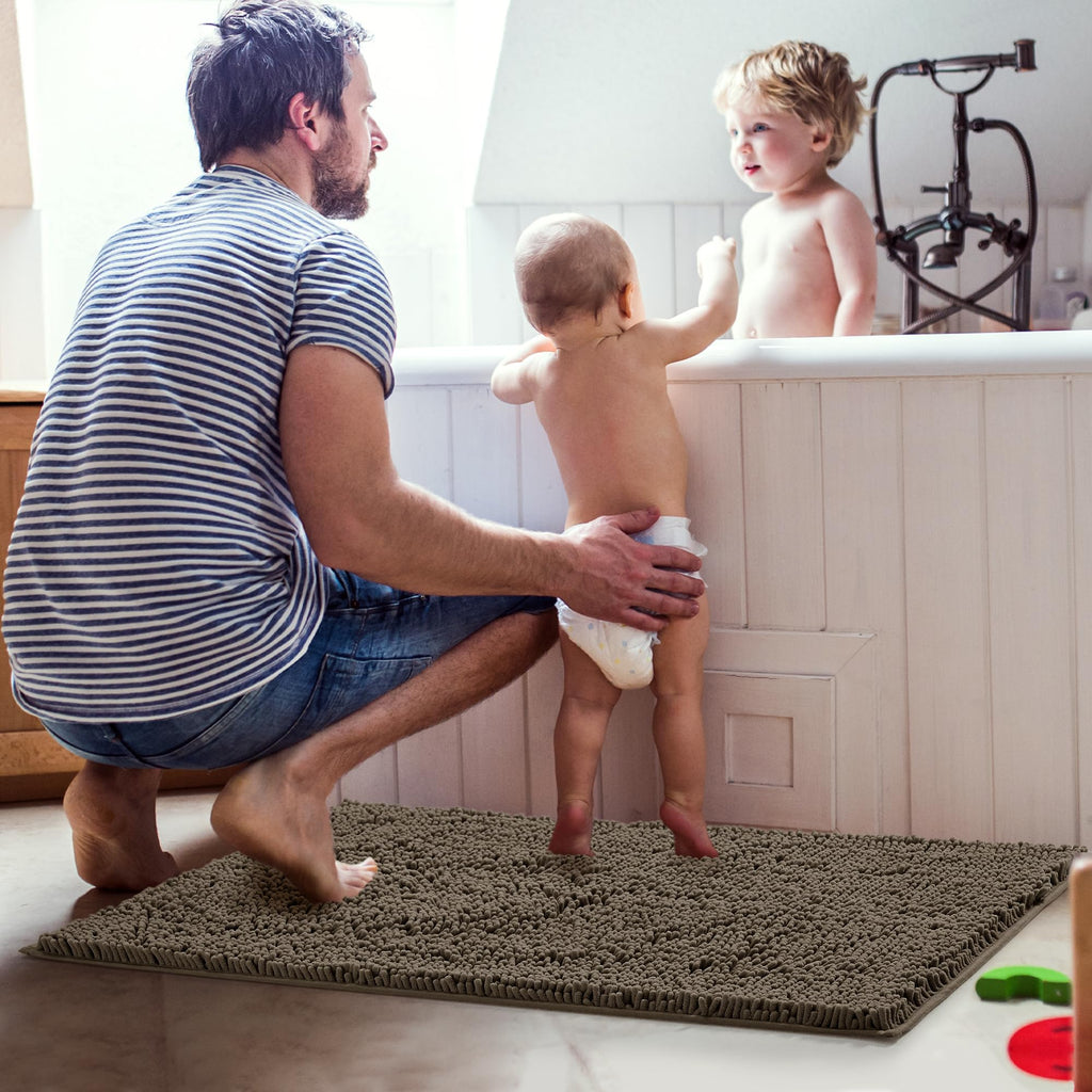 Deconovo 4 - Pack Bath Rugs: Thick Chenille, Soft & Quick - Dry Plush for Bathtub & Shower - Deconovo US
