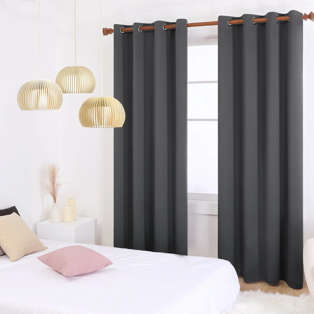 Deconovo 55Wx84L inch Grommet Blackout Curtains Room Darkening Window Drapes Thermal Insulated Curtains for Bedroom, Living Room, Kids Room Dark Gray 2 Panels - Deconovo US
