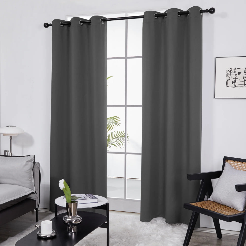 Deconovo Blackout Curtains Thermal Insulated Light Blocking Drapes with Silver Grommet , 42Wx63L inch, 1 Panel, Dark Gray - Deconovo US