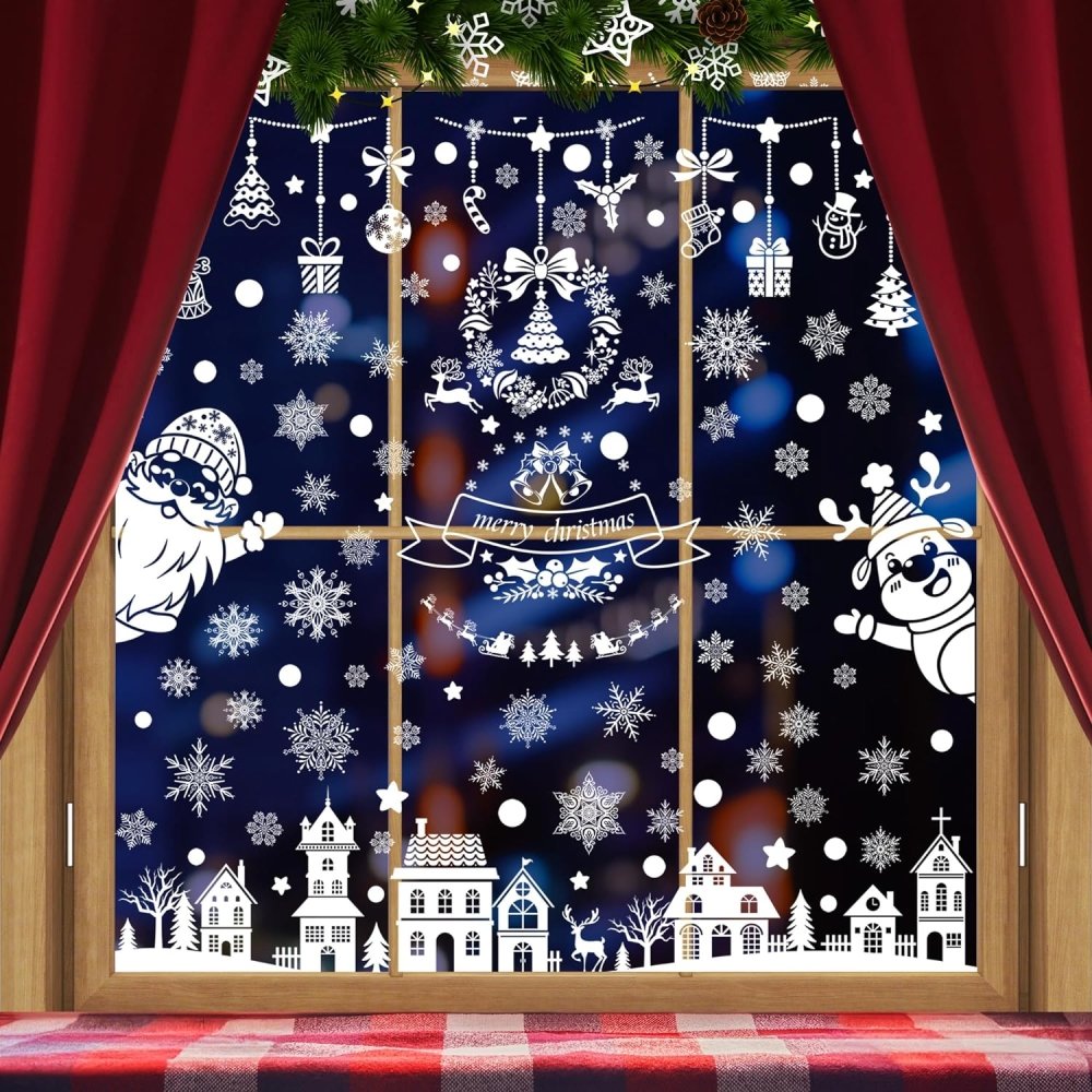 Deconovo Christmas and New Year Decoration Window Stickers - Deconovo US