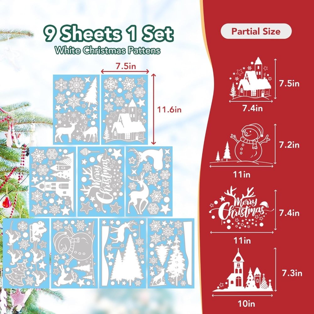 Deconovo Christmas and New Year Decoration Window Stickers - Deconovo US
