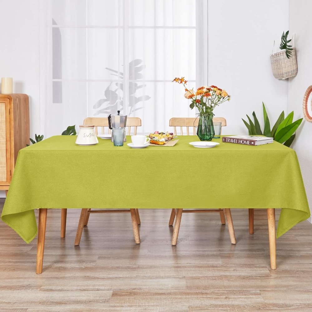 Deconovo Cloth Rectangle Table, Faux Linen Burlap Tablecloth, Waterproof Tablecloth for Picnic - Deconovo US