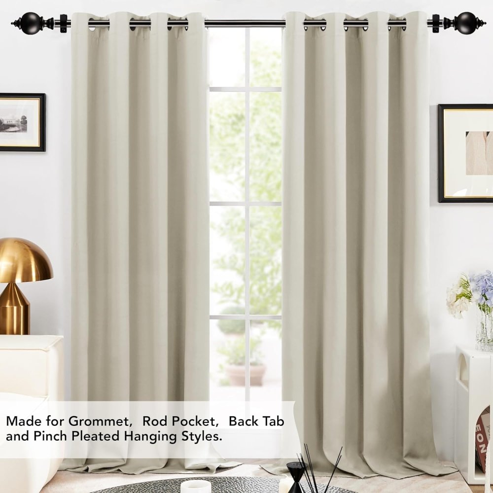Deconovo Curtain Rods for Windows, Adjustable Decorative Single Window Curtain Rod Set - Deconovo US