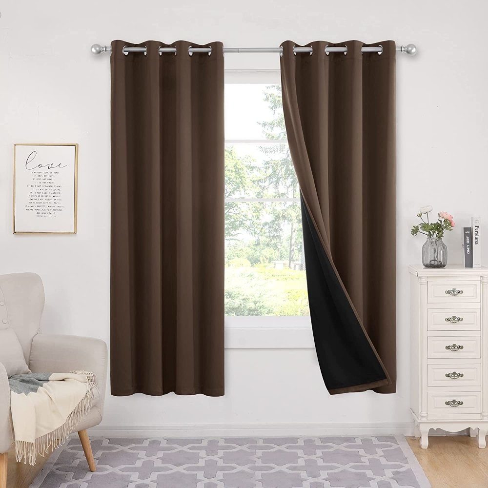 Deconovo Kids Room 100% Blackout Curtains, Light Purple Thermal Insulated Window Curtains with Grommets with Liner for Bedroom Living Room Kitchen, Set of 2, 42x63 in, Light Purple - Deconovo US