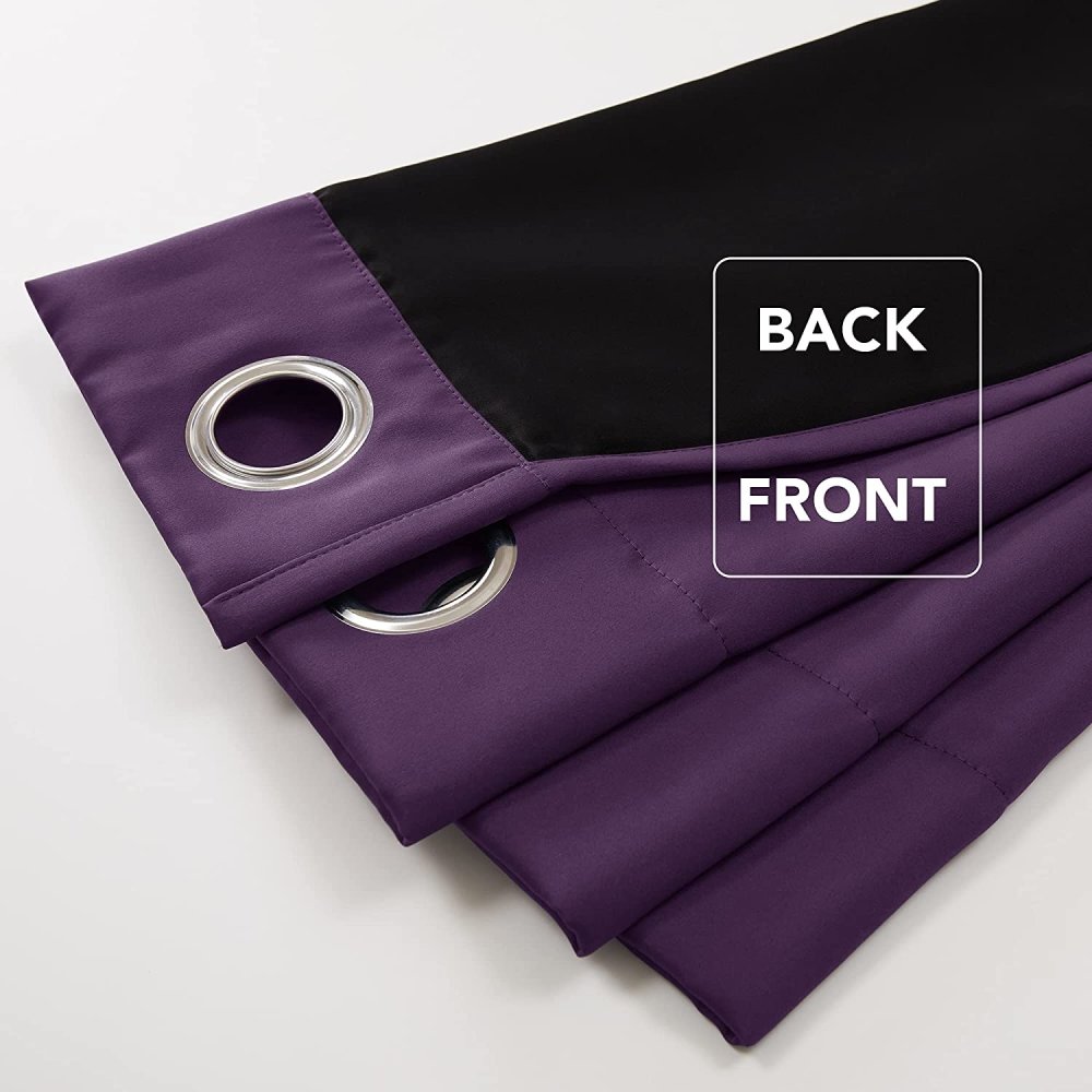 Deconovo Kids Room 100% Blackout Curtains, Light Purple Thermal Insulated Window Curtains with Grommets with Liner for Bedroom Living Room Kitchen, Set of 2, 42x63 in, Light Purple - Deconovo US