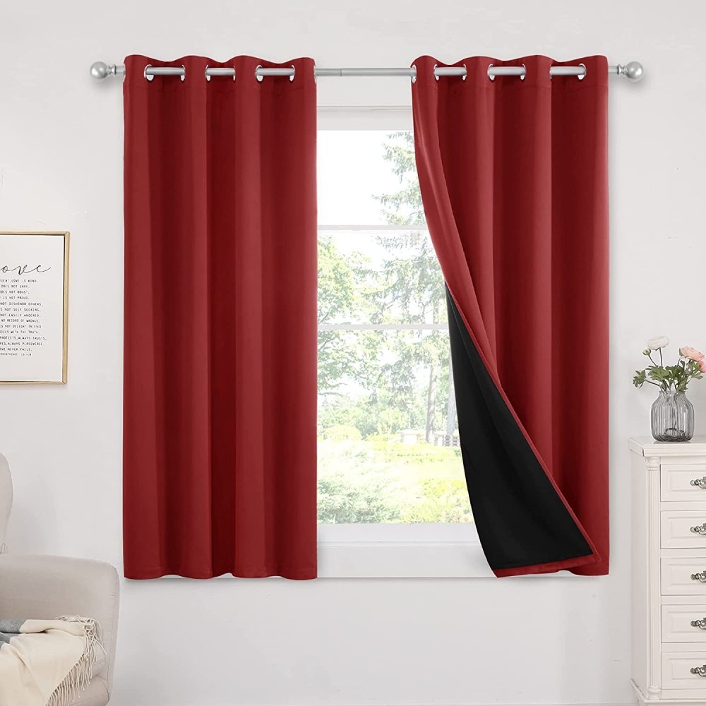 Deconovo Kids Room 100% Blackout Curtains, Light Purple Thermal Insulated Window Curtains with Grommets with Liner for Bedroom Living Room Kitchen, Set of 2, 42x63 in, Light Purple - Deconovo US