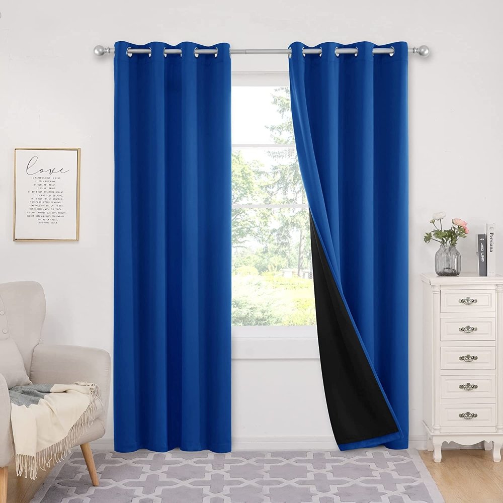 Deconovo Kids Room 100% Blackout Curtains, Light Purple Thermal Insulated Window Curtains with Grommets with Liner for Bedroom Living Room Kitchen, Set of 2, 42x63 in, Light Purple - Deconovo US