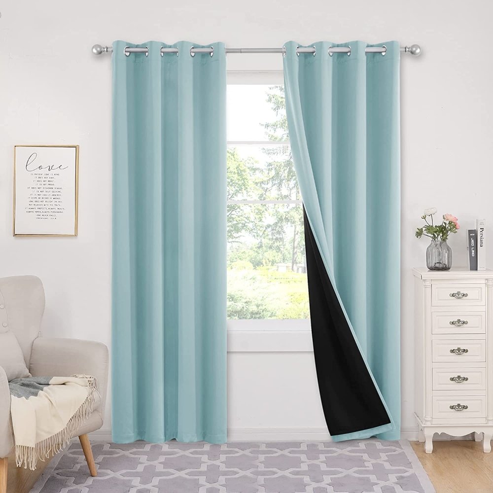 Deconovo Kids Room 100% Blackout Curtains, Light Purple Thermal Insulated Window Curtains with Grommets with Liner for Bedroom Living Room Kitchen, Set of 2, 42x63 in, Light Purple - Deconovo US