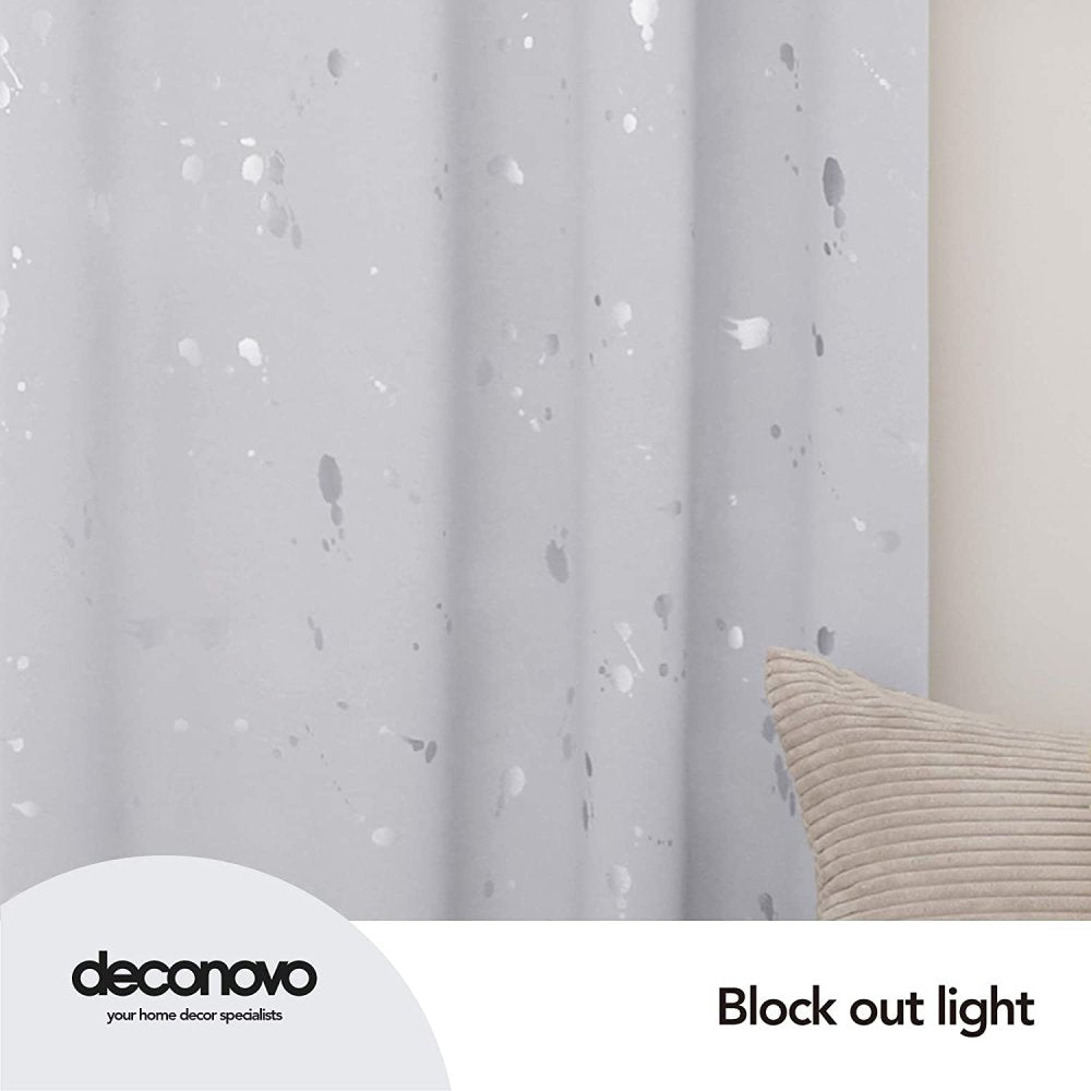 Deconovo Light Blocking Curtains with Foil Gold Printed Dots Pattern Room Darkening Blackout Curtains Window Curtain Panels for Living Room 52W x 54L Inch Forest Green Set of 2 - Deconovo US