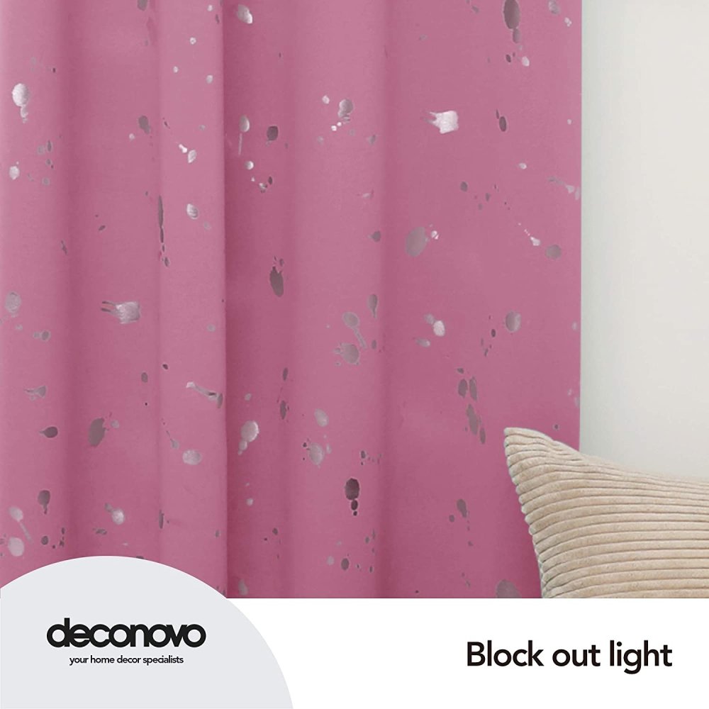 Deconovo Light Blocking Curtains with Foil Gold Printed Dots Pattern Room Darkening Blackout Curtains Window Curtain Panels for Living Room 52W x 54L Inch Forest Green Set of 2 - Deconovo US