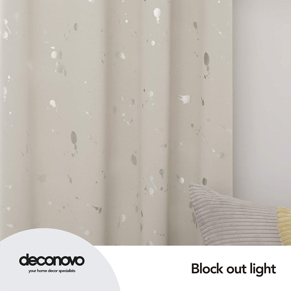Deconovo Light Blocking Curtains with Foil Gold Printed Dots Pattern Room Darkening Blackout Curtains Window Curtain Panels for Living Room 52W x 54L Inch Forest Green Set of 2 - Deconovo US