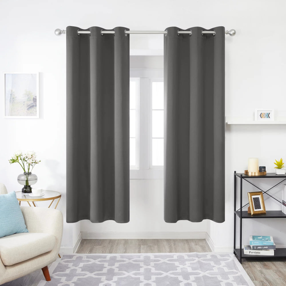 Deconovo Light Gray Blackout Curtains Thermal Insulated Grommet Curtains for Bedroom 42x63 inch Set of 2 - Deconovo US