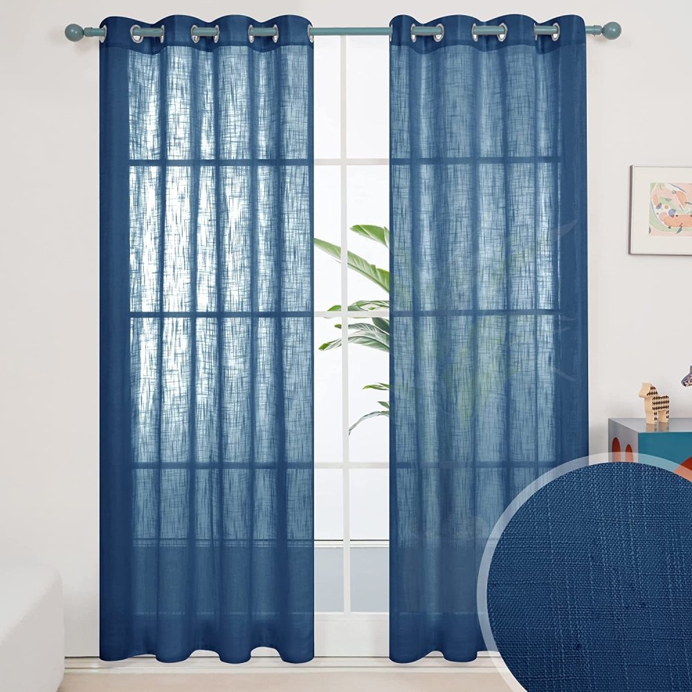 Deconovo Sheer Curtains Solid Voile Grommet Curtains for Bedroom Living Nursery Room | 2 Panels - Deconovo US