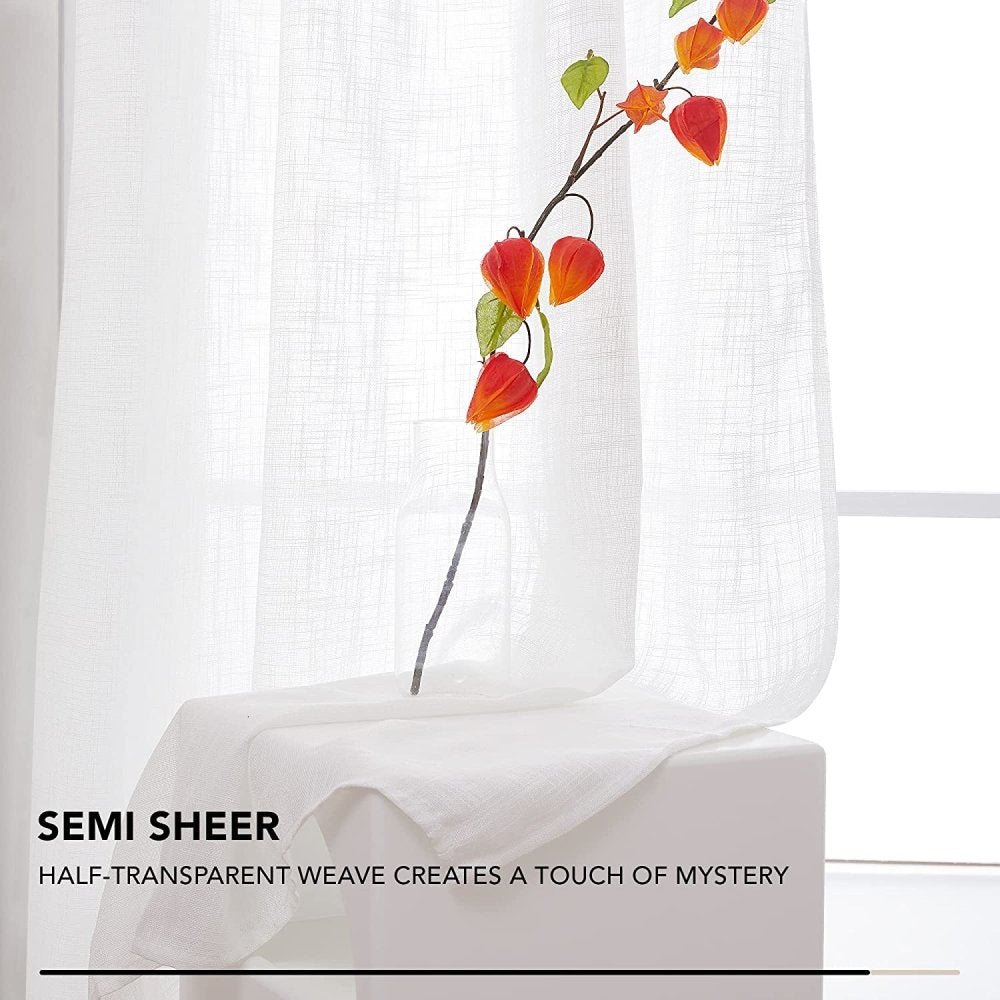 Deconovo Sheer Curtains Solid Voile Grommet Curtains for Bedroom Living Nursery Room | 2 Panels - Deconovo US