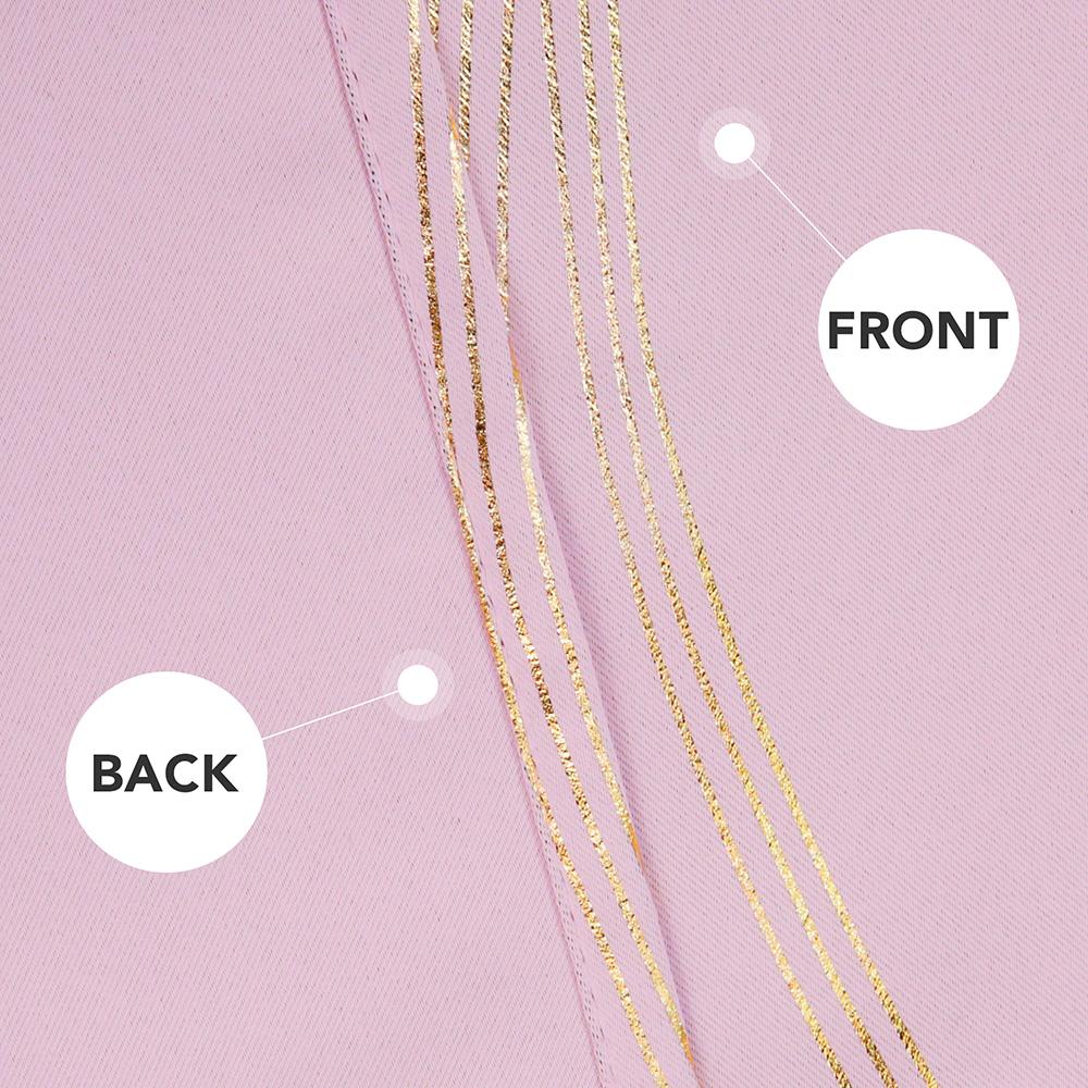 Girls Decorative Golden Striped Blackout Curtains | Grommet / Eyelets | Ready Made Deconovo | 2 Panels - Deconovo US