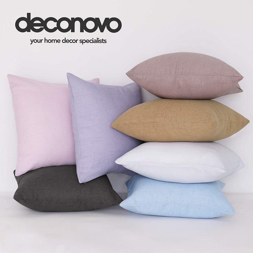 Linen Cushion Covers - Invisible Zipper Throw Pillow Cases - Fashionable Faux Linen Fabric | Deconovo Set of 4 - Deconovo US