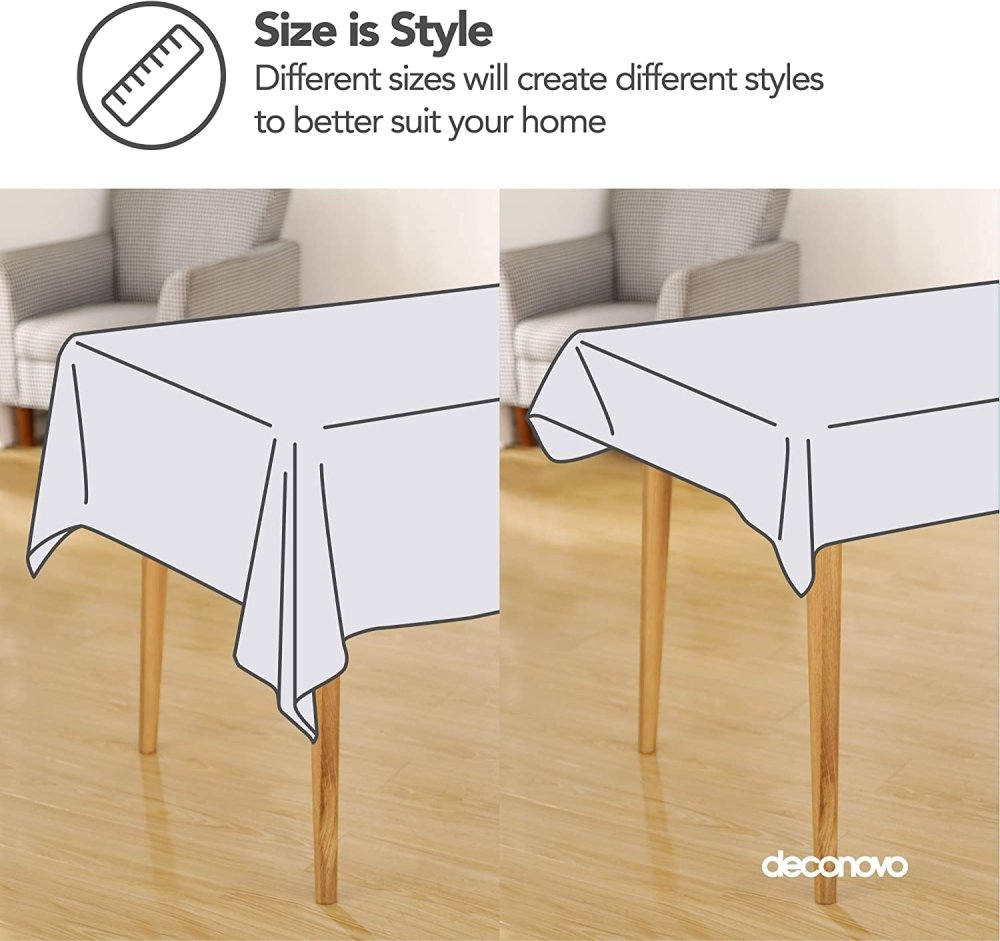 Linen Tablecloth - Machine Washable Fashionable Faux Fabric | Wipe Clean, Water Resistant, Dries Quickly | Deconovo - Deconovo US