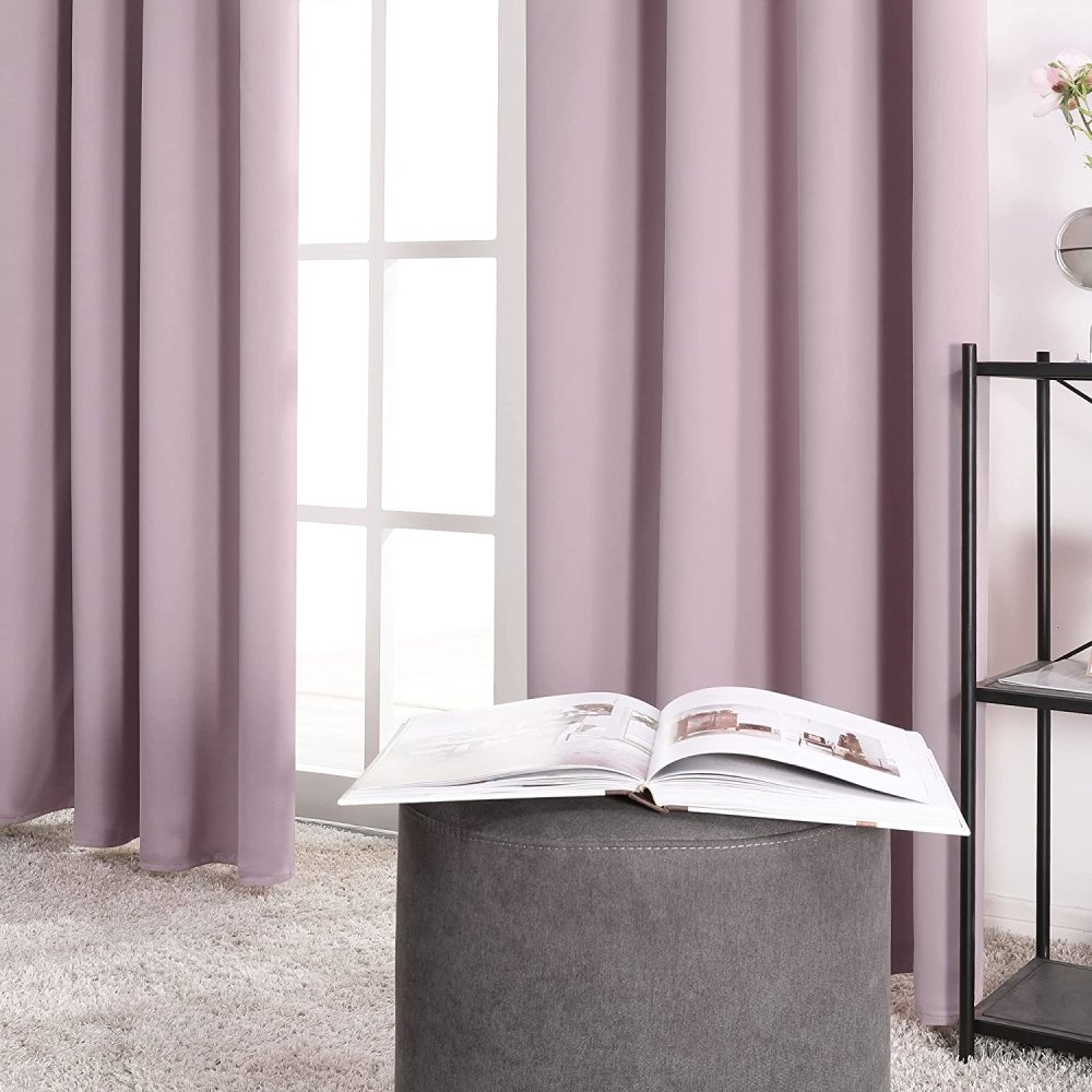 Opaque Solid Color Blackout Drapes | Blockout Curtains - Thermal Insulated for Bedroom | Ready Made Deconovo | 2 Panels - Deconovo US