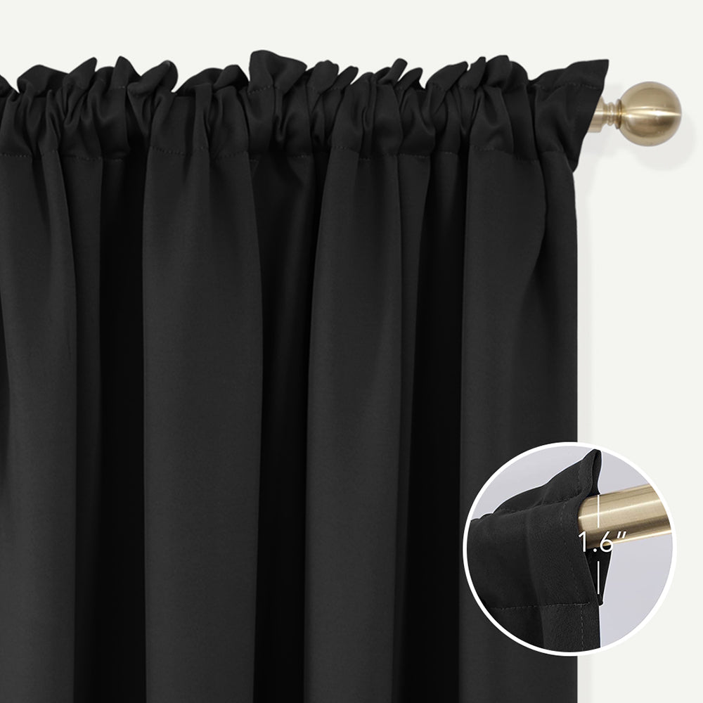 Opaque Solid Color Blackout Drapes | Blockout Curtains - Thermal Insulated for Bedroom | Ready Made Deconovo | 2 Panels - Deconovo US