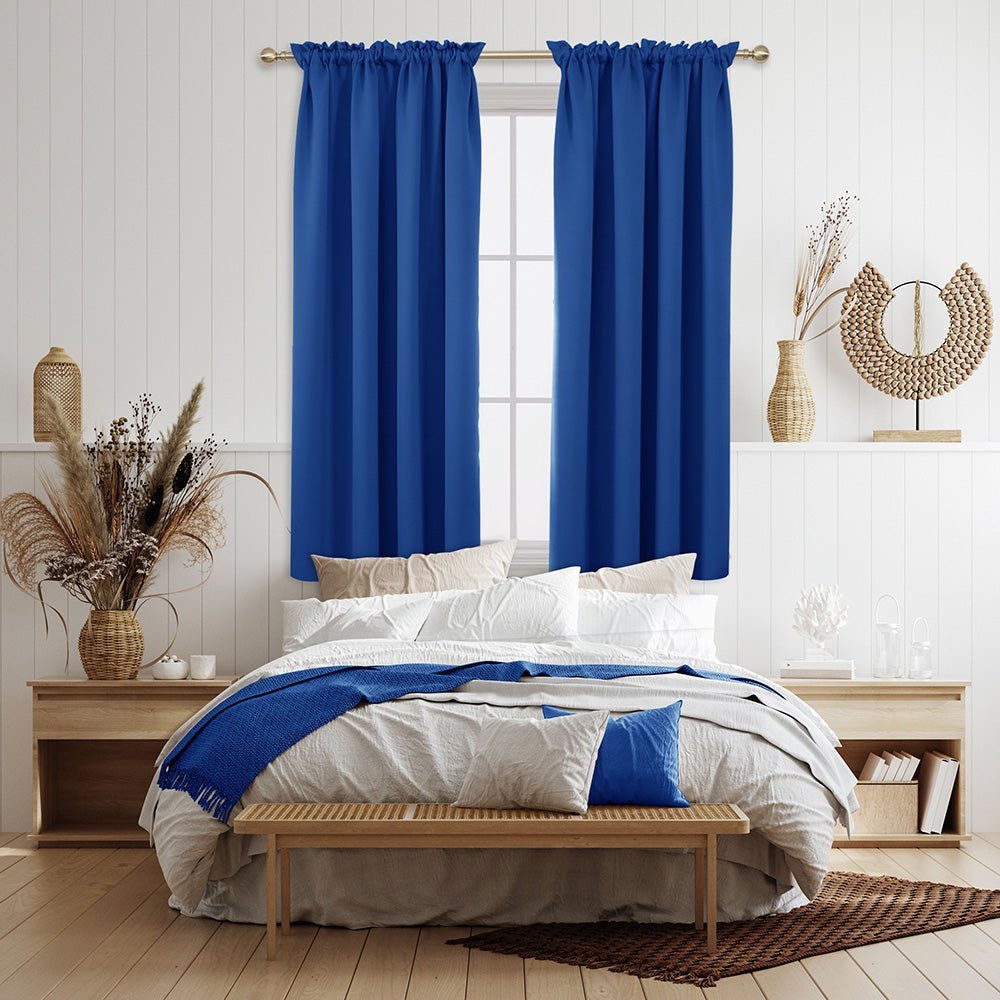 Opaque Solid Color Blackout Drapes | Blockout Curtains - Thermal Insulated for Bedroom | Ready Made Deconovo | 2 Panels - Deconovo US