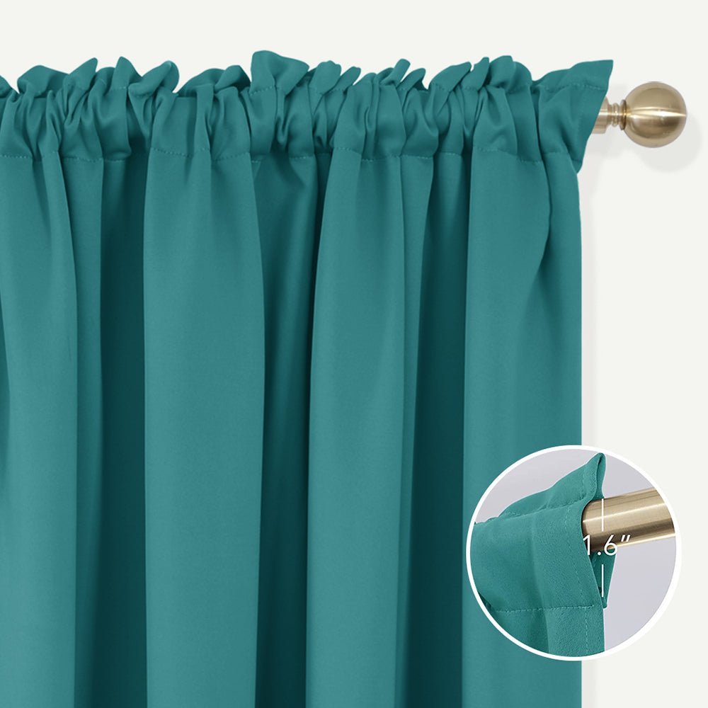 Opaque Solid Color Blackout Drapes | Blockout Curtains - Thermal Insulated for Bedroom | Ready Made Deconovo | 2 Panels - Deconovo US